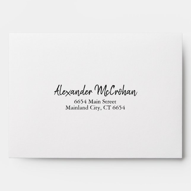 Elegant Script Typography Return Address Mailing Envelope (Front)
