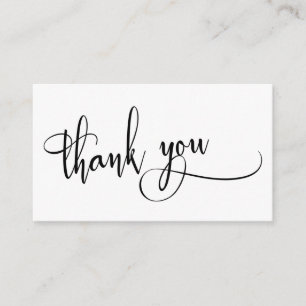 Elegant Script Typography Thank You Wedding Favour Enclosure Card