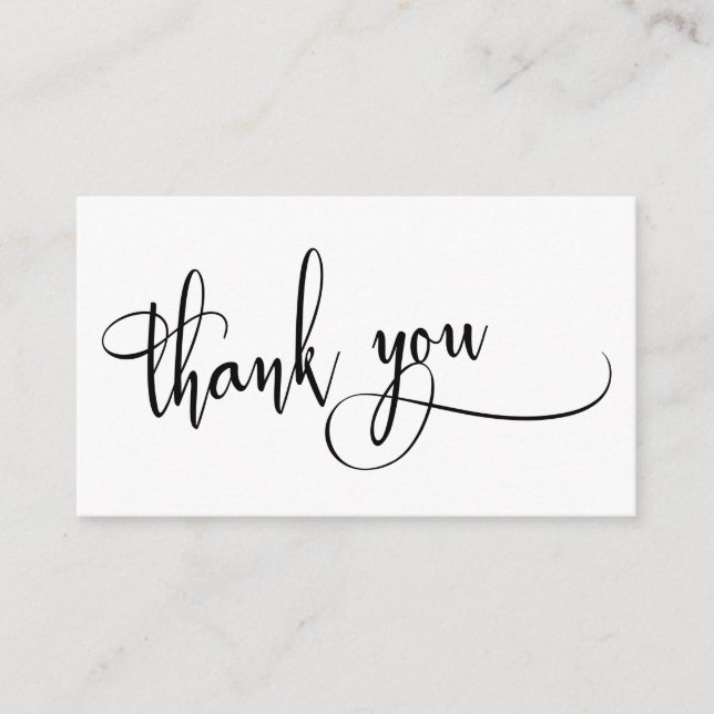 Elegant Script Typography Thank You Wedding Favour Enclosure Card (Front)