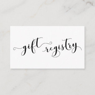 Elegant Script Typography, Wedding Gift Registry Enclosure Card