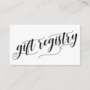 Elegant Script Typography, Wedding Gift Registry Enclosure Card