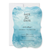 Elegant Script Under Sea Save the Date Watercolor