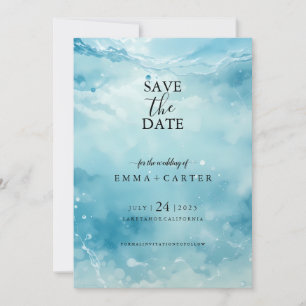 Elegant Script UnderSea Save the Date Watercolor