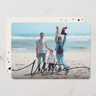 Elegant Script Valentines Day Flat Photo Card