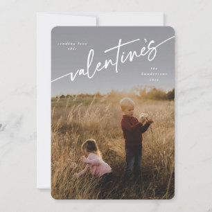 Elegant Script Valentine's Day Flat Photo Card 