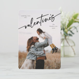 Elegant Script Valentine's Day Flat Photo Card 