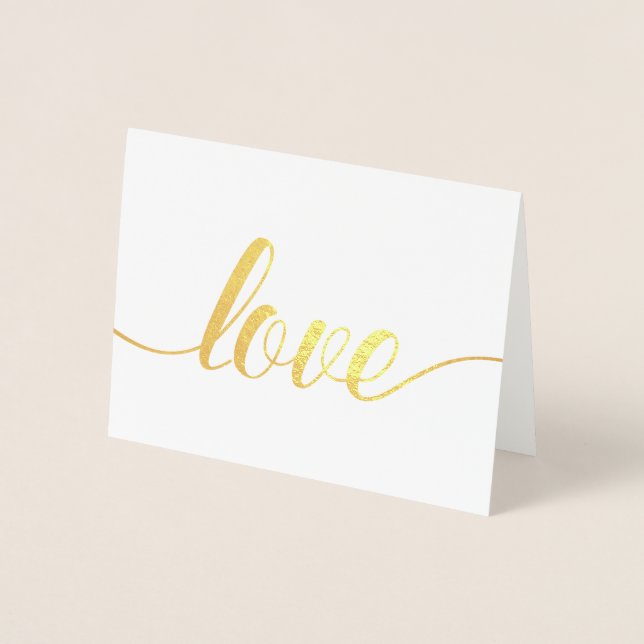 Elegant Script Valentine's Day Photo Foil Card (Front)