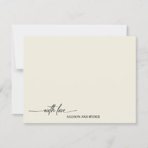 Elegant Script Vanilla With Love Thank You Card