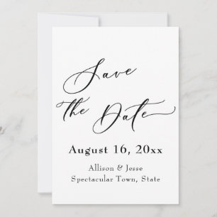 Elegant Script w/ Red Poppies Save the Date Card