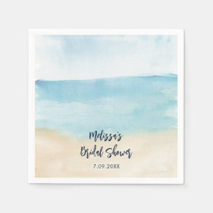 Elegant Script Watercolor Bridal Shower Paper Napkin