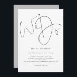 Elegant Script We Do Minimalist Grey Wedding Invitation<br><div class="desc">Minimalist elegance for your wedding day invites, with stylish set script We Do taking centre stage at the top in grey.The rest of the text you can easily personalise. A coordinating grey is on the back. Text and background colours can be changed if you wish to better suit your wedding...</div>