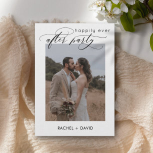 Elegant Script We Eloped Photo Wedding Reception Invitation