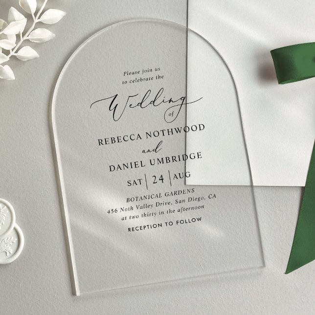 Elegant Script Wedding Acrylic Invitations (Creator Uploaded)