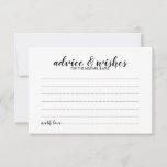 Elegant Script Wedding Advice and Wishes Card<br><div class="desc">Add a personal touch to your wedding with an elegant wedding advice and wishes card. This advice card features title in black modern elegant calligraphy font style and details in black sans serif font style on white background. Perfect for wedding, baby shower, birthday party, bridal shower, bachelorette party and any...</div>