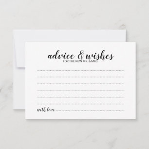 Elegant Script Wedding Advice and Wishes Card