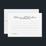 Elegant Script Wedding Advice and Wishes Card<br><div class="desc">Add a personal touch to your wedding with an elegant wedding advice and wishes card. This advice card features title in black modern elegant calligraphy font style and details in black sans serif font style on white background. Perfect for wedding, baby shower, birthday party, bridal shower, bachelorette party and any...</div>