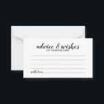 Elegant Script Wedding Advice and Wishes Card<br><div class="desc">Add a personal touch to your wedding with an elegant wedding advice and wishes card. This advice card features title in black modern elegant calligraphy font style and details in black modern sans serif font style on white background. Perfect for wedding, baby shower, birthday party, bridal shower, bachelorette party and...</div>