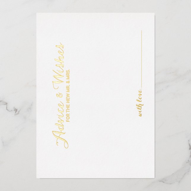 Elegant Script Wedding Advice and Wishes Gold (Front)