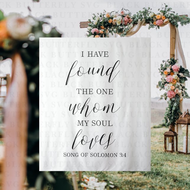 Elegant Script Wedding Backdrop Tapestry  (Wedding Backdrop)