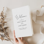 Elegant Script Wedding Ceremony BiFold Program<br><div class="desc">Classic BnW wedding collection,  this customisable Ceremony program card,  features a sweeping script calligraphy text paired with a classy serif font in black. Background & text colours can be changed to match any colour theme. Matching items available.</div>