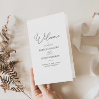 Elegant Script Wedding Ceremony BiFold Program