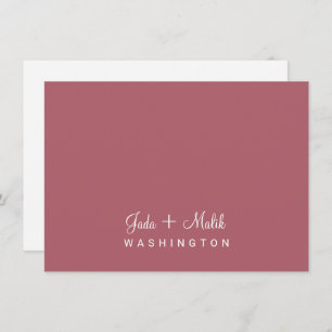 Elegant Script Wedding Couple Monogram Terracotta Card