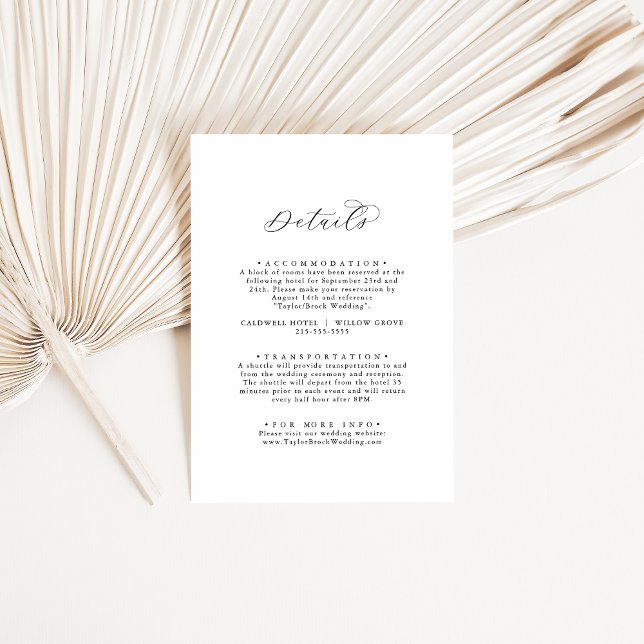 Elegant Script Wedding Details Enclosure Card (Creator Uploaded)