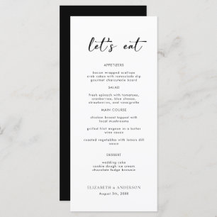 Elegant Script Wedding Dinner Menu Card