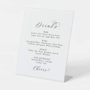 Elegant Script Wedding Drinks Menu Sign