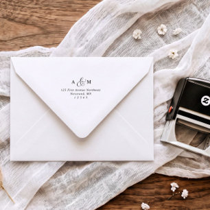 Elegant Script Wedding Envelope Return Address Self-inking Stamp