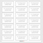 Elegant Script Wedding Guest Address Labels<br><div class="desc">Elegant Minimalist Script Wedding Guest Address Labels. This design features a classic font in handwritten script style; colours and sizes customisable. There are 21 addresses on this sheet. Please contact us at cedarandstring@gmail.com if you need assistance with the design or matching products.</div>