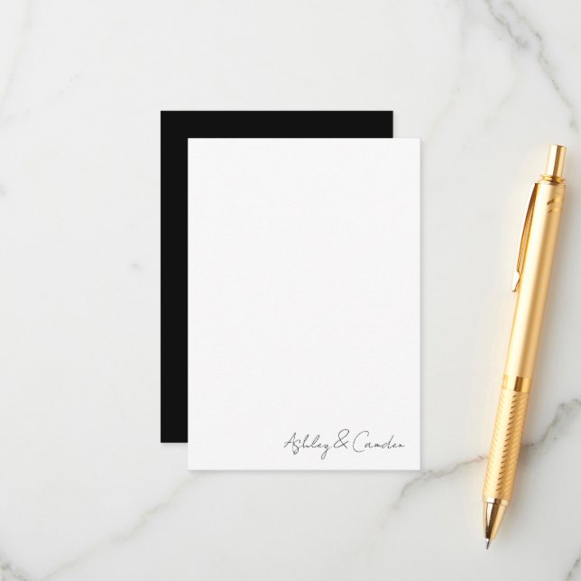 Elegant Script Wedding Handwritten Enclosure Card (Front/Back In Situ)
