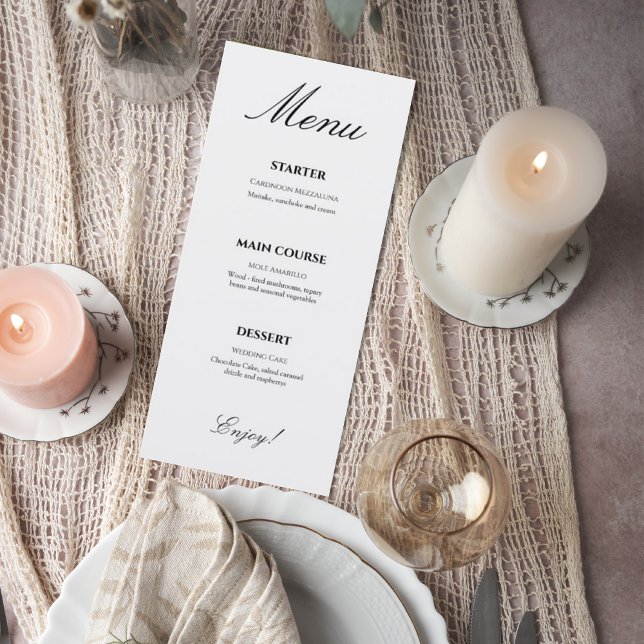 Elegant Script Wedding Menu Card (Creator Uploaded)