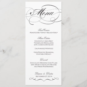 Elegant Script  Wedding Menu - Custom