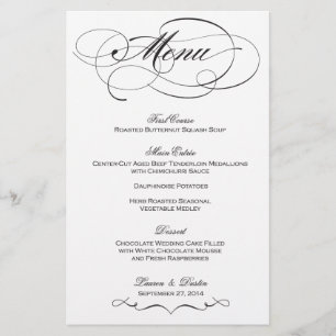 Elegant Script Wedding Menu - Custom