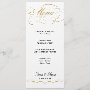Elegant Script  Wedding Menu - Gold