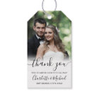 Elegant Script Wedding Photo Favour Thank You 