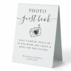 Elegant Script Wedding Photo Guest Book