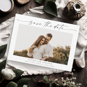 Elegant Script Wedding Photo Invitation