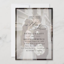 Elegant Script Wedding Photo Invitation