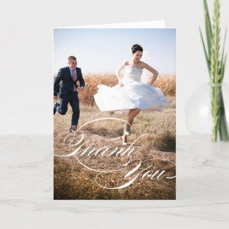 ELEGANT SCRIPT | WEDDING PHOTO THANK YOU CARD