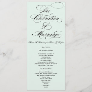 Elegant Script Wedding Program - Blue Programme