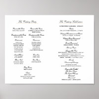 Elegant Script Wedding Program Inside Download