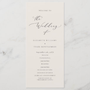 Elegant Script Wedding Program Programme