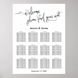 Elegant Script Wedding Reception Seating Chart