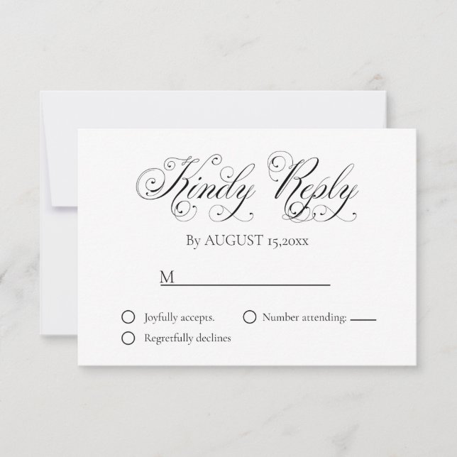 Elegant Script Wedding Response Card (Front)