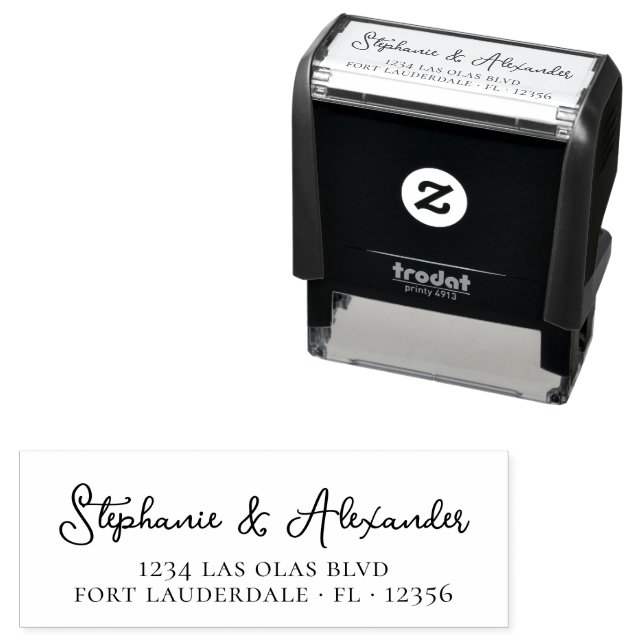 Elegant Script Wedding Return Address  Self-inking Stamp (In Situ)