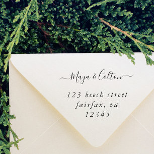 Elegant Script Wedding Return Address Self-inking Stamp