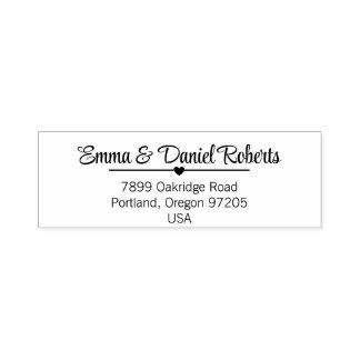 Elegant Script Wedding Return Address Stamp