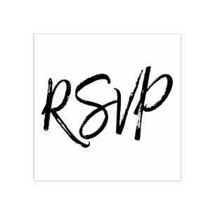 Elegant Script Wedding RSVP Response Rubber Stamp